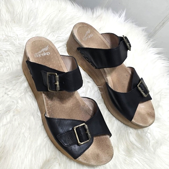 Dansko Selma Black Leather Platform Sandal. Women's Size 40or US 9🌴 - Picture 3 of 8